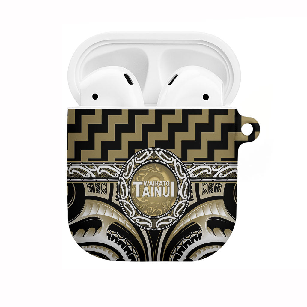 Aotearoa Waikato Tainui AirPods Case Maori Iwi Poutama Puhoro Tattoo LT14 Old Yellow - Polynesian Pride