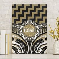 Aotearoa Waikato Tainui Canvas Wall Art Maori Iwi Poutama Puhoro Tattoo LT14 Without Frame Old Yellow - Polynesian Pride