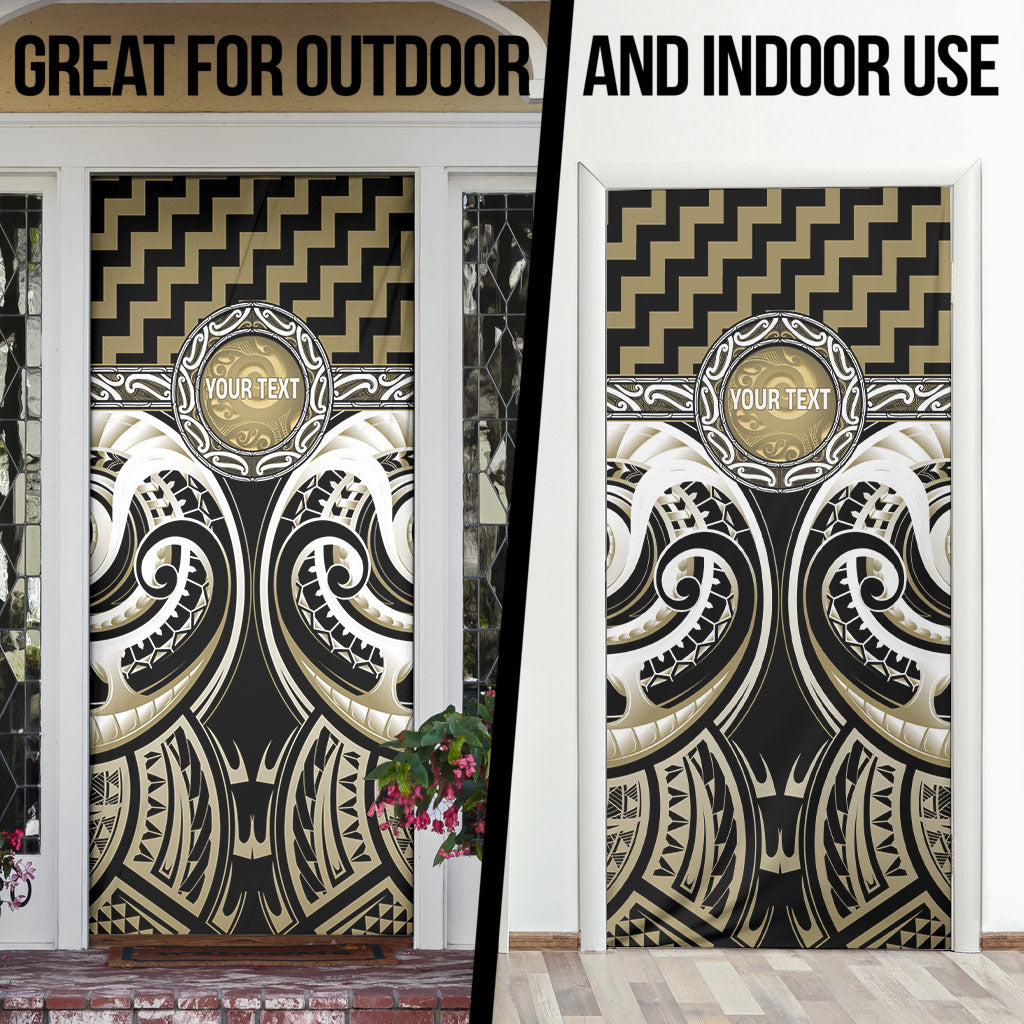 Aotearoa Waikato Tainui Personalised Door Cover Maori Iwi Poutama Puhoro Tattoo LT14 - Polynesian Pride