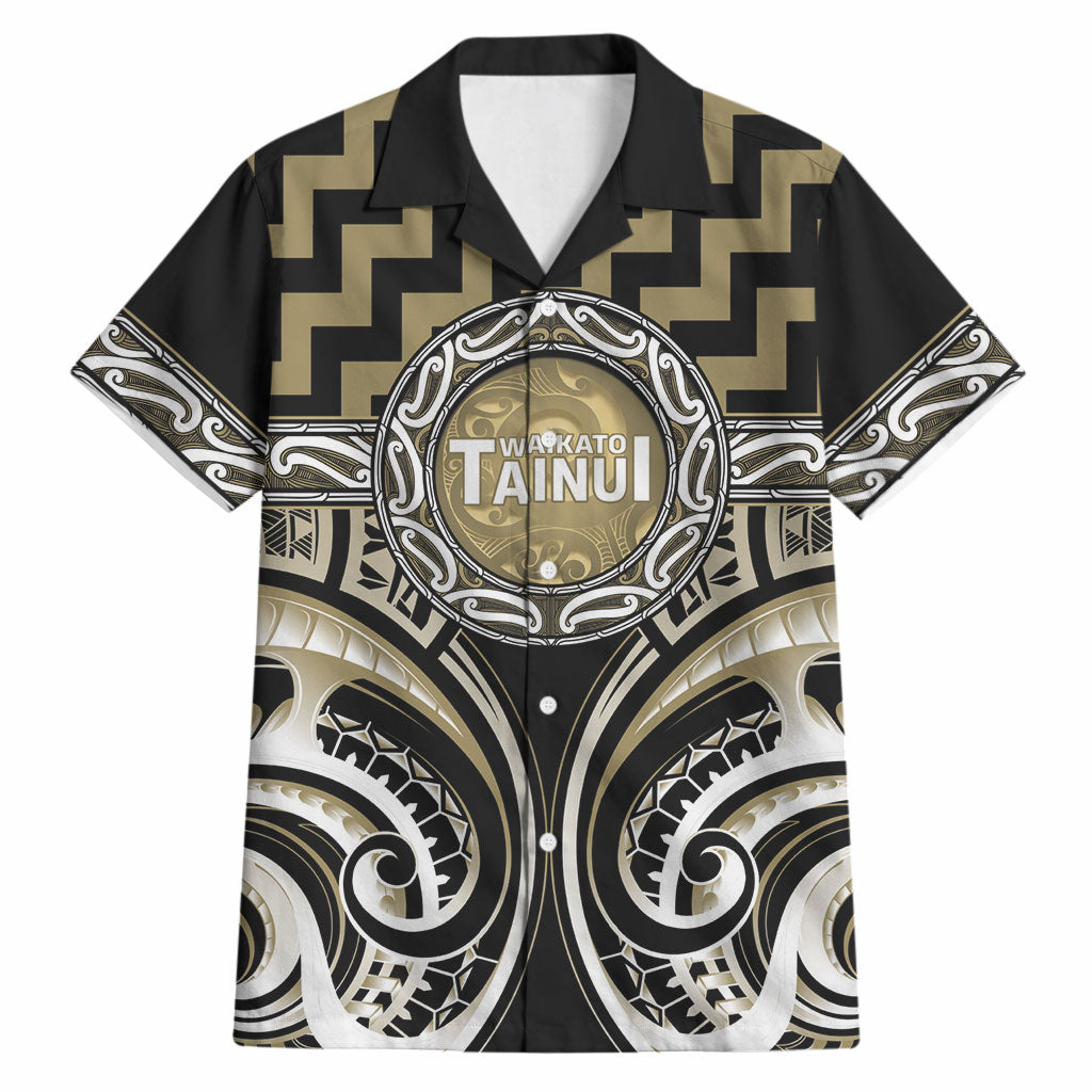 Aotearoa Waikato Tainui Personalised Hawaiian Shirt Maori Iwi Poutama Puhoro Tattoo LT14 Old Yellow - Polynesian Pride