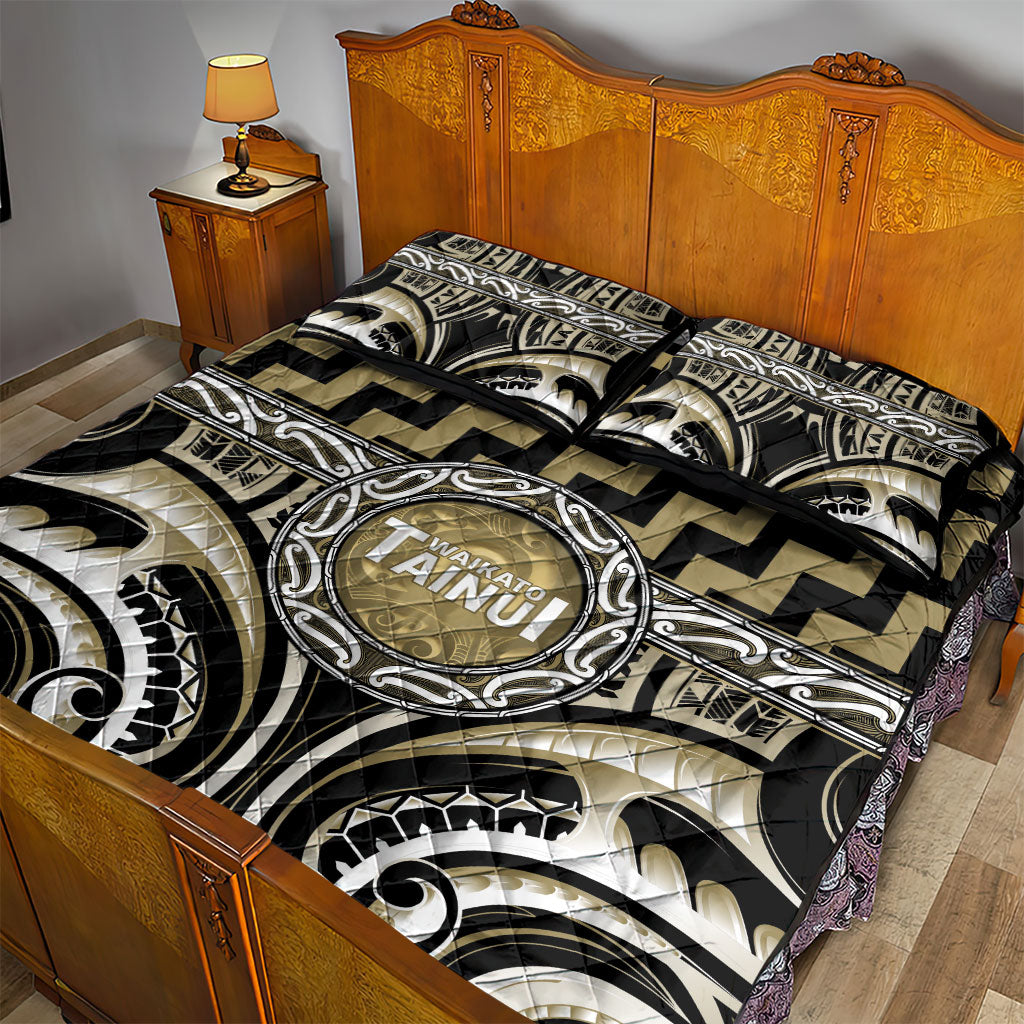 Aotearoa Waikato Tainui Quilt Bed Set Maori Iwi Poutama Puhoro Tattoo LT14 - Polynesian Pride