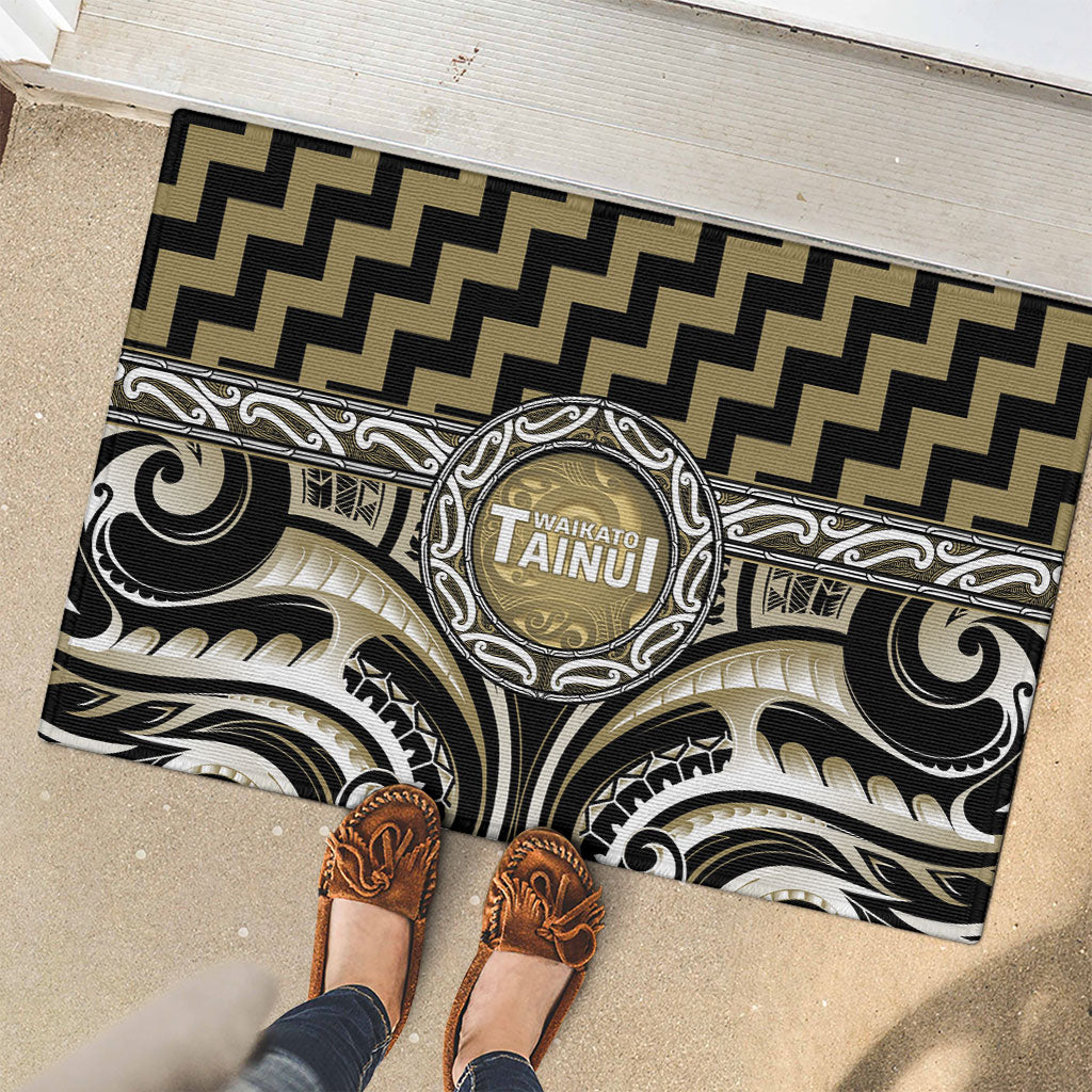Aotearoa Waikato Tainui Rubber Doormat Maori Iwi Poutama Puhoro Tattoo LT14 - Polynesian Pride