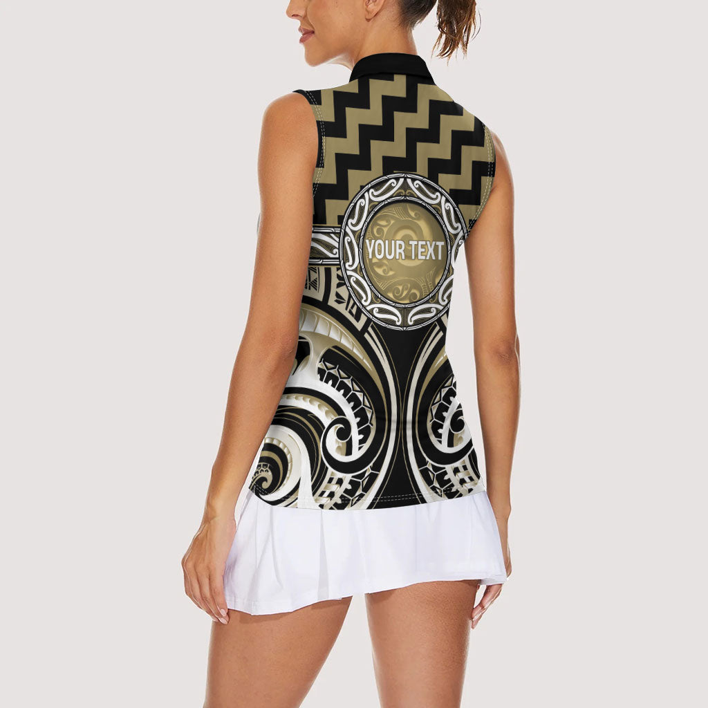 Aotearoa Waikato Tainui Personalised Women Sleeveless Polo Shirt Maori Iwi Poutama Puhoro Tattoo LT14 - Polynesian Pride