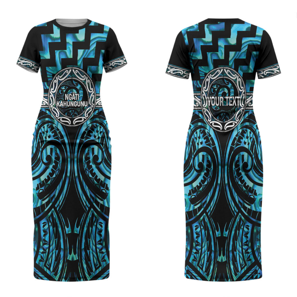 Aotearoa Ngati Kahungunu Personalised Couples Matching Short Sleeve Bodycon Dress and Hawaiian Shirt Maori Iwi Poutama Puhoro Tattoo LT14 - Polynesian Pride