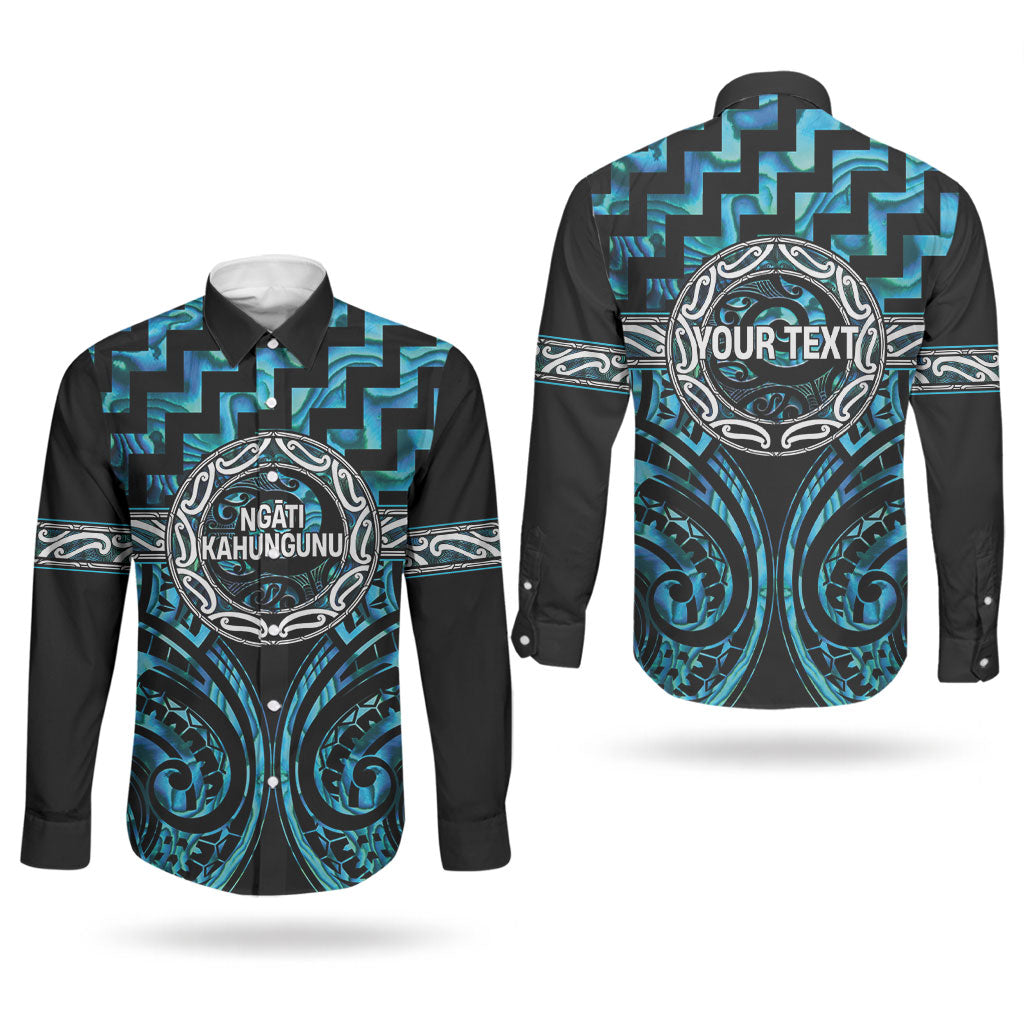 Aotearoa Ngati Kahungunu Personalised Couples Matching Short Sleeve Bodycon Dress and Long Sleeve Button Shirt Maori Iwi Poutama Puhoro Tattoo LT14 - Polynesian Pride
