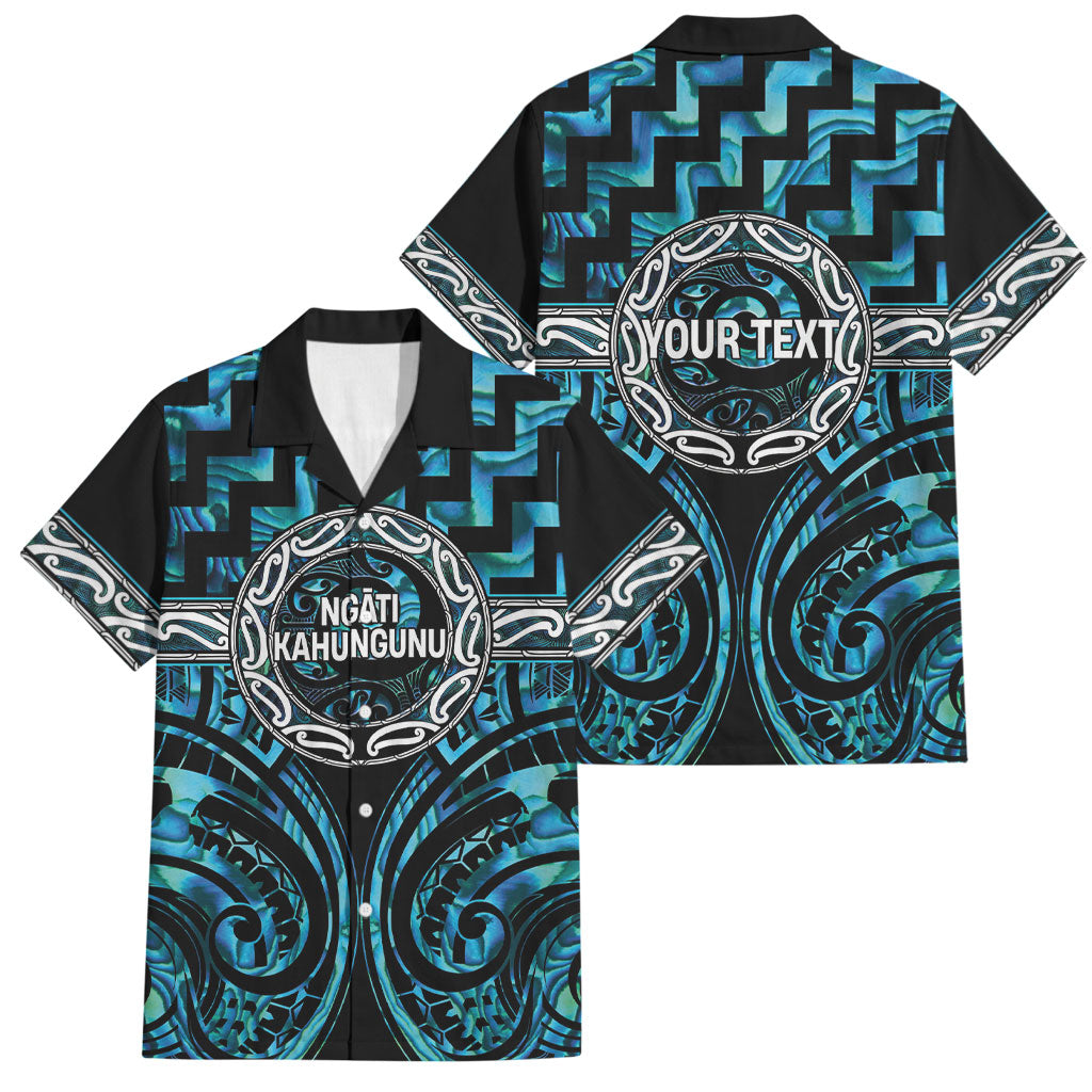 Aotearoa Ngati Kahungunu Personalised Family Matching Long Sleeve Bodycon Dress and Hawaiian Shirt Maori Iwi Poutama Puhoro Tattoo LT14 Dad's Shirt - Short Sleeve Turquoise - Polynesian Pride