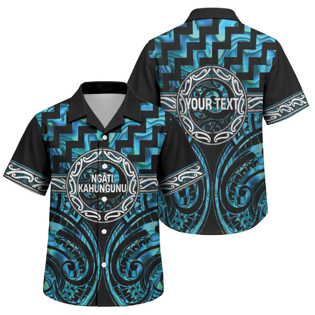 Aotearoa Ngati Kahungunu Personalised Family Matching Mermaid Dress and Hawaiian Shirt Maori Iwi Poutama Puhoro Tattoo LT14 Son's Shirt Turquoise - Polynesian Pride