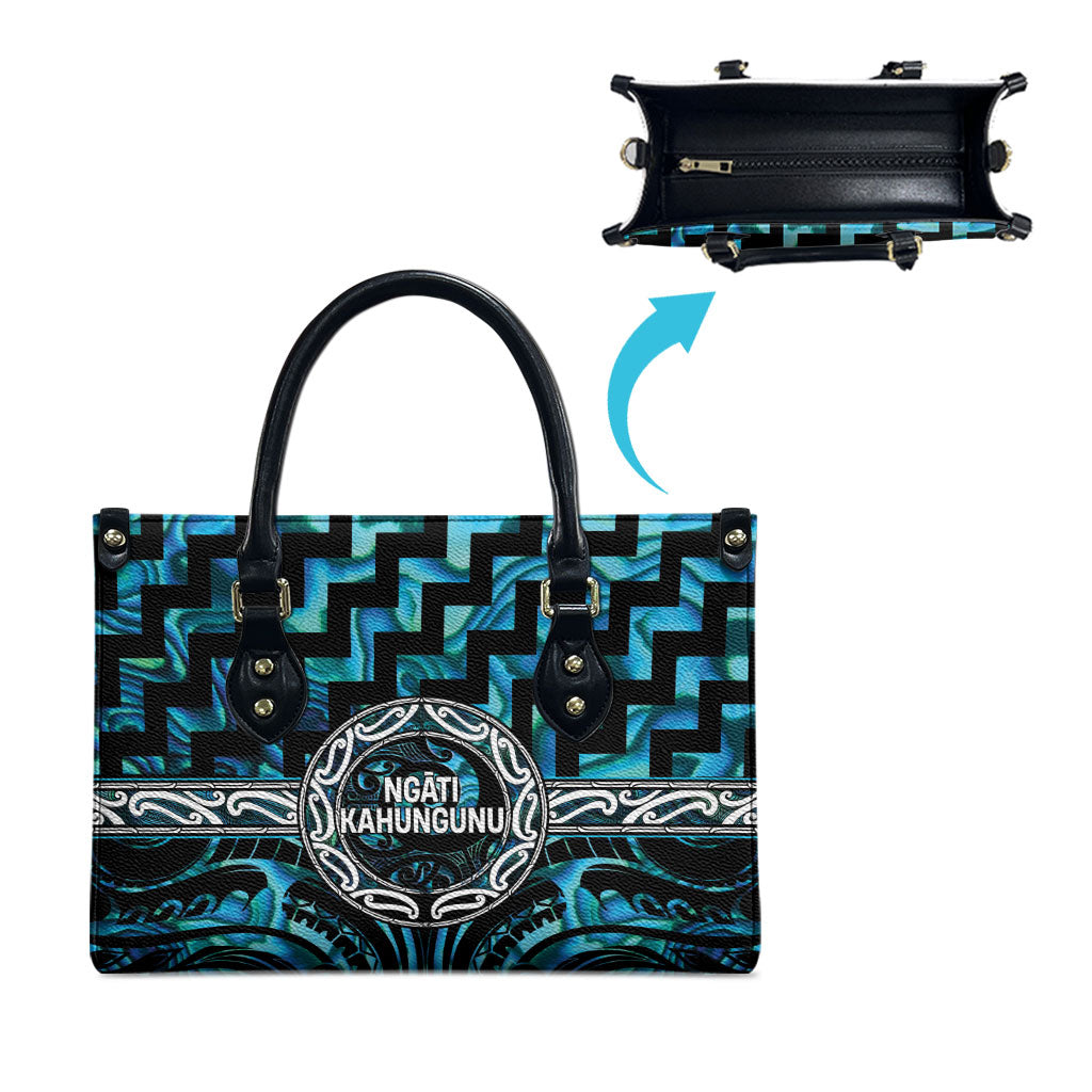 Aotearoa Ngati Kahungunu Leather Bag Maori Iwi Poutama Puhoro Tattoo LT14 - Polynesian Pride