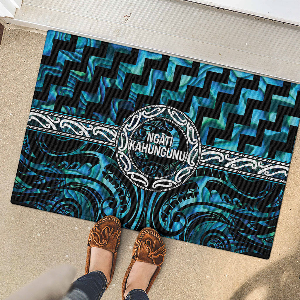 Aotearoa Ngati Kahungunu Rubber Doormat Maori Iwi Poutama Puhoro Tattoo LT14 - Polynesian Pride