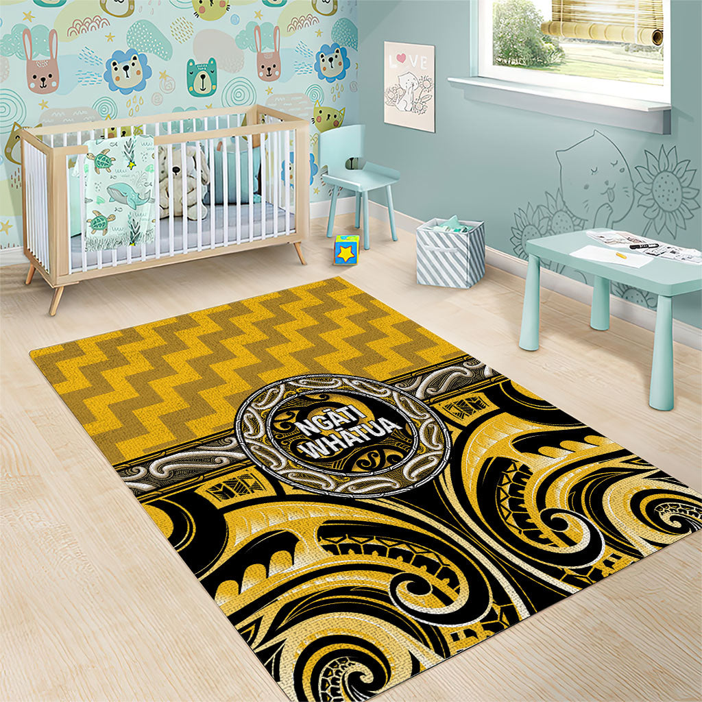 Aotearoa Ngati Whatua Area Rug Maori Iwi Poutama Puhoro Tattoo LT14 - Polynesian Pride