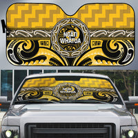 Aotearoa Ngati Whatua Auto Sun Shade Maori Iwi Poutama Puhoro Tattoo LT14 Yellow - Polynesian Pride