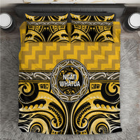 Aotearoa Ngati Whatua Bedding Set Maori Iwi Poutama Puhoro Tattoo LT14 Yellow - Polynesian Pride