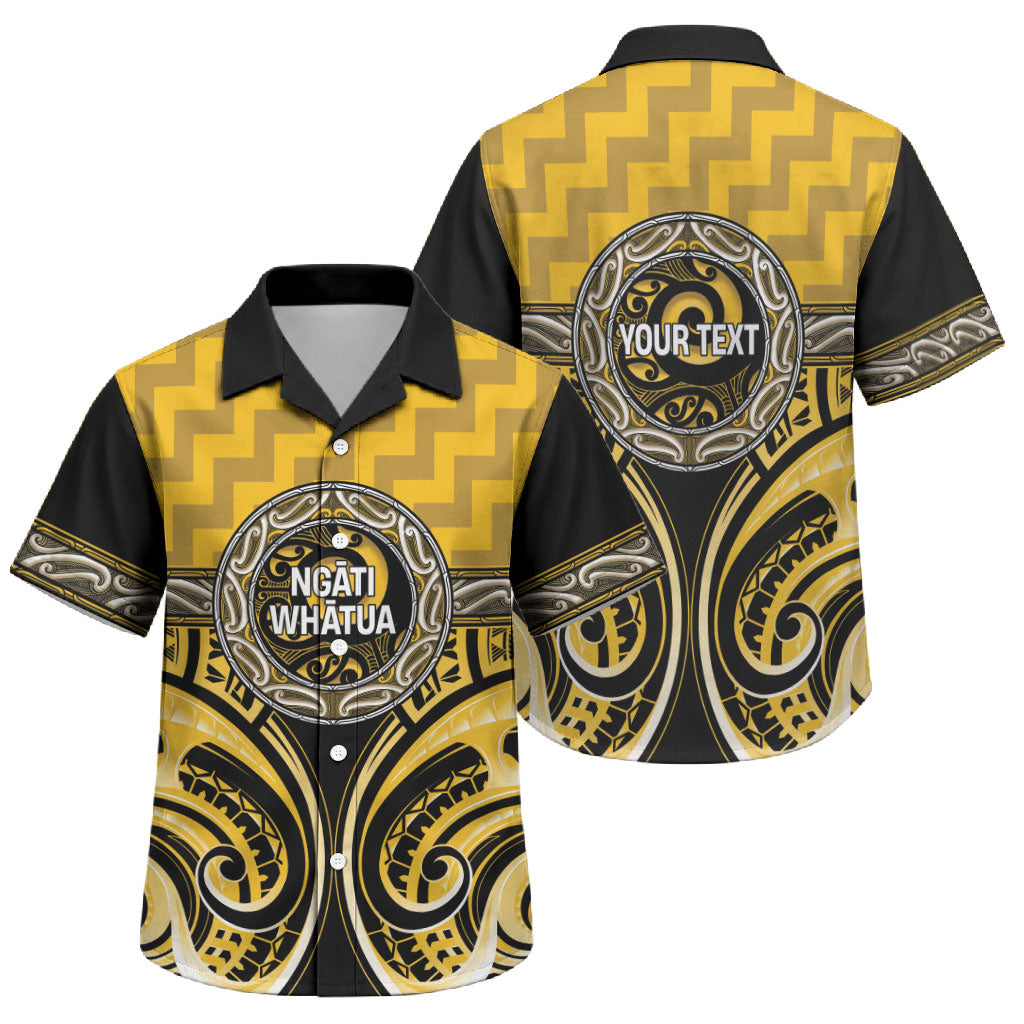 Aotearoa Ngati Whatua Personalised Family Matching Puletasi and Hawaiian Shirt Maori Iwi Poutama Puhoro Tattoo LT14 Son's Shirt Yellow - Polynesian Pride
