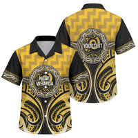 Aotearoa Ngati Whatua Personalised Family Matching Summer Maxi Dress and Hawaiian Shirt Maori Iwi Poutama Puhoro Tattoo LT14 Son's Shirt Yellow - Polynesian Pride