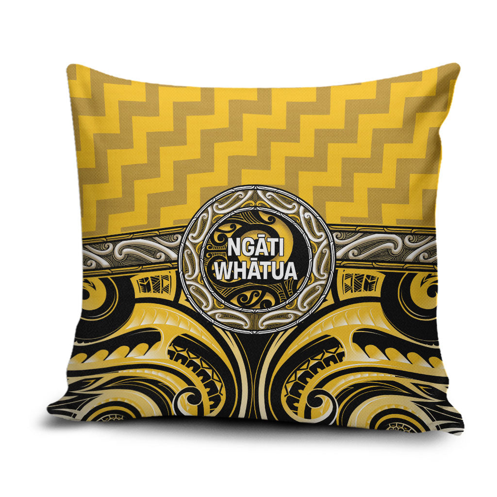 Aotearoa Ngati Whatua Pillow Cover Maori Iwi Poutama Puhoro Tattoo LT14 Yellow - Polynesian Pride