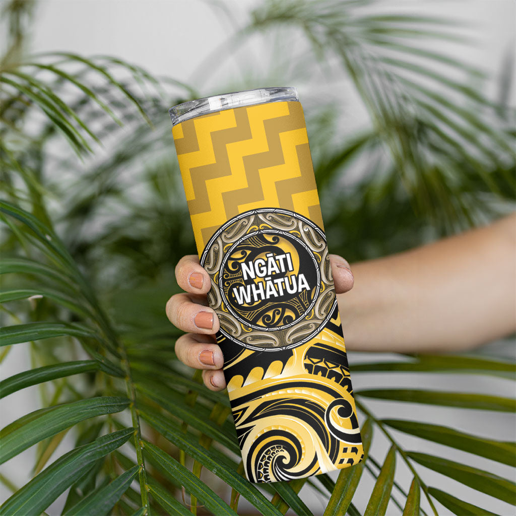 Aotearoa Ngati Whatua Personalised Skinny Tumbler Maori Iwi Poutama Puhoro Tattoo LT14 - Polynesian Pride