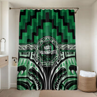 Aotearoa Ngati Maniapoto Bathroom Set Maori Iwi Poutama Puhoro Tattoo LT14 Shower Curtain Only Green - Polynesian Pride