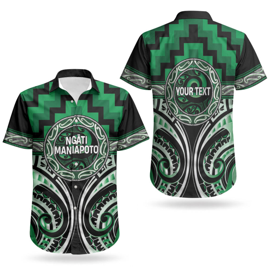 Aotearoa Ngati Maniapoto Personalised Couples Matching Off The Shoulder Long Sleeve Dress and Hawaiian Shirt Maori Iwi Poutama Puhoro Tattoo LT14 - Polynesian Pride