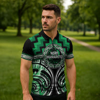 Aotearoa Ngati Maniapoto Personalised Zipper Polo Shirt Maori Iwi Poutama Puhoro Tattoo LT14 - Polynesian Pride