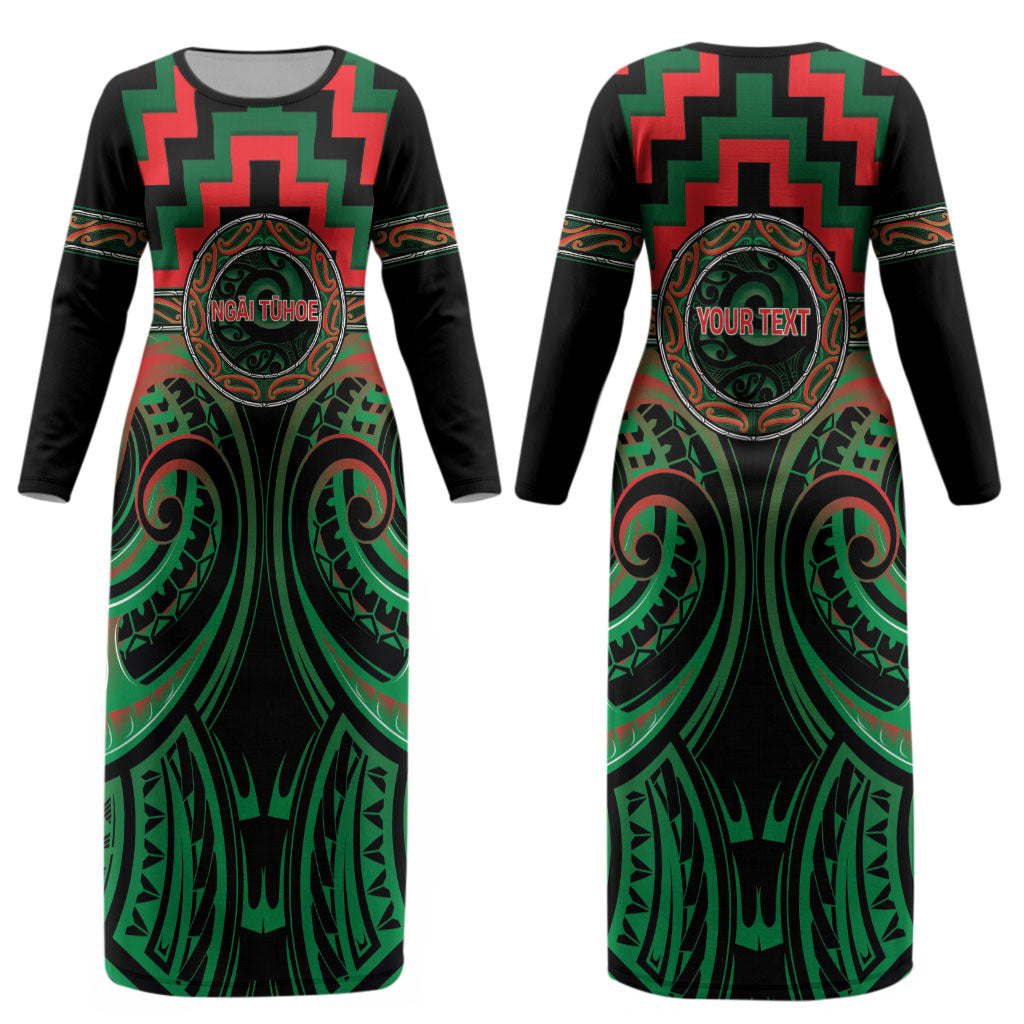 Aotearoa Ngai Tuhoe Personalised Couples Matching Long Sleeve Bodycon Dress and Hawaiian Shirt Maori Iwi Poutama Puhoro Tattoo LT14 - Polynesian Pride