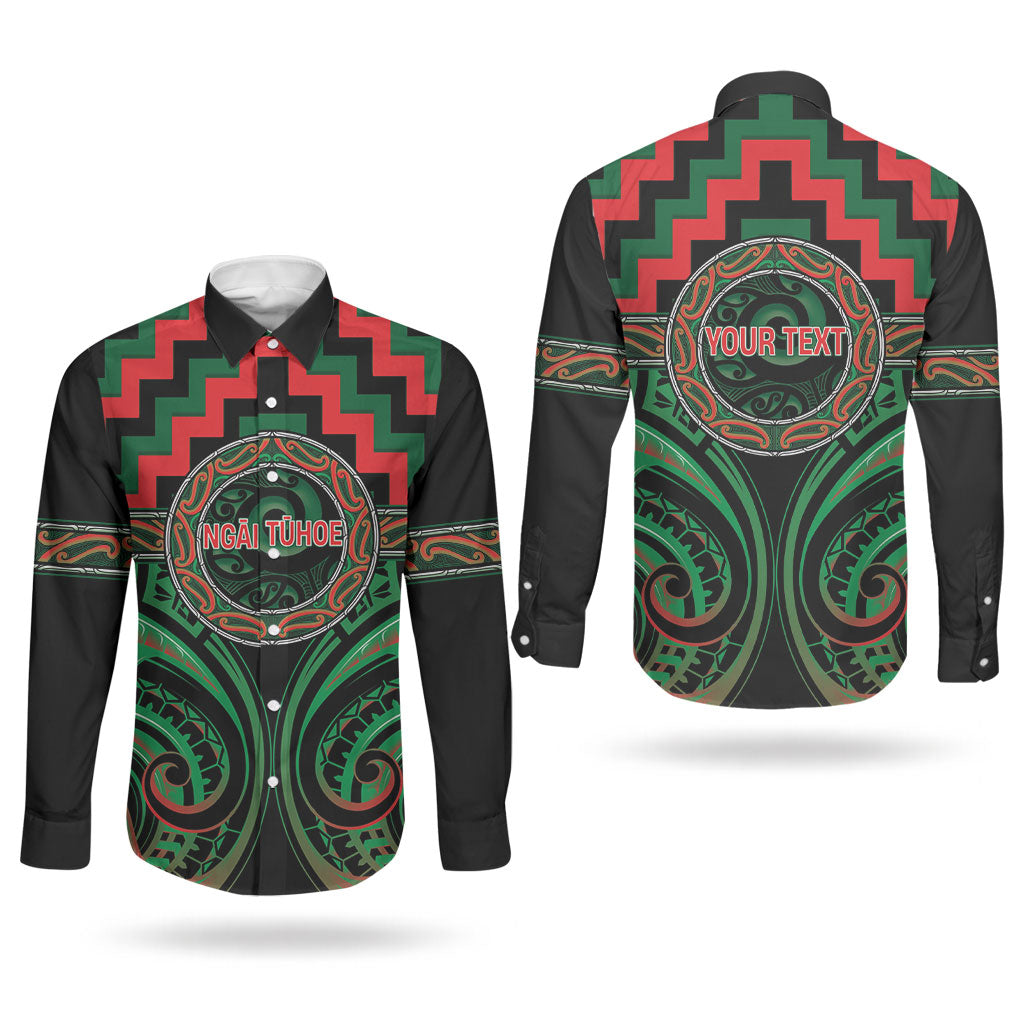 Aotearoa Ngai Tuhoe Personalised Couples Matching Mermaid Dress and Long Sleeve Button Shirt Maori Iwi Poutama Puhoro Tattoo LT14 - Polynesian Pride