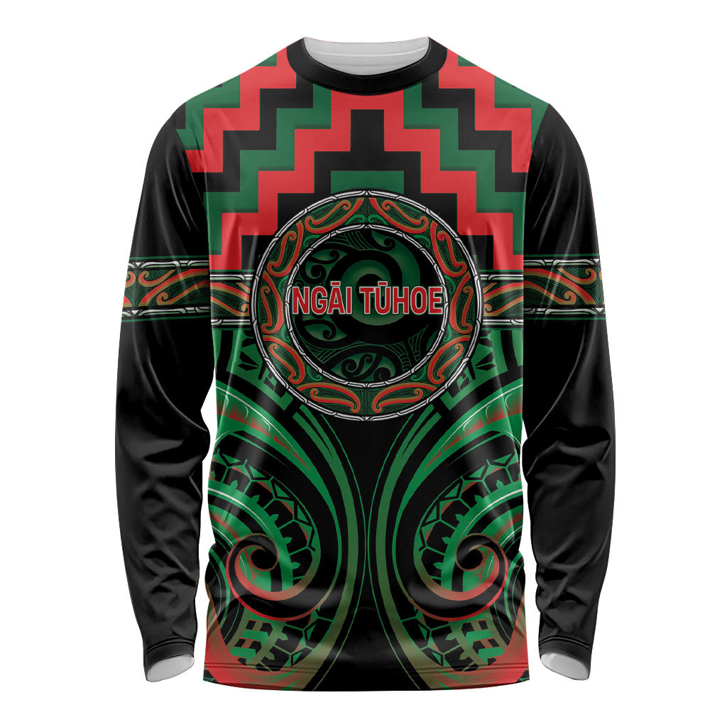 Aotearoa Ngai Tuhoe Personalised Long Sleeve Shirt Maori Iwi Poutama Puhoro Tattoo LT14 Unisex Green - Polynesian Pride
