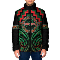 Aotearoa Ngai Tuhoe Personalised Padded Jacket Maori Iwi Poutama Puhoro Tattoo LT14 Men Green - Polynesian Pride