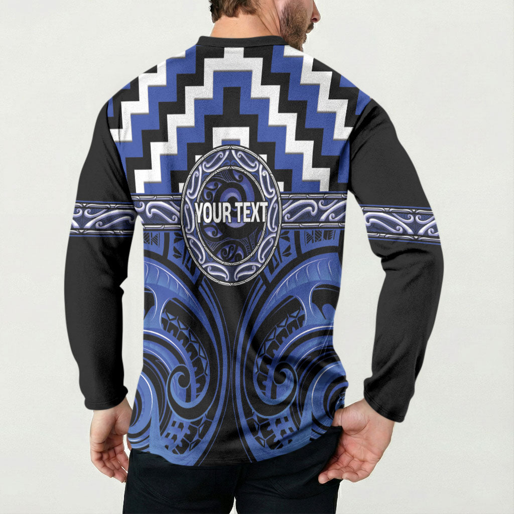 Aotearoa Ngati Tuwharetoa Personalised Button Sweatshirt Maori Iwi Poutama Puhoro Tattoo LT14 - Polynesian Pride