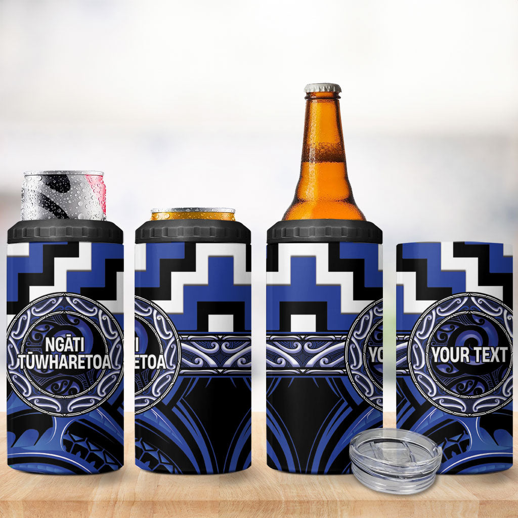 Aotearoa Ngati Tuwharetoa Personalised 4 in 1 Can Cooler Tumbler Maori Iwi Poutama Puhoro Tattoo LT14 - Polynesian Pride