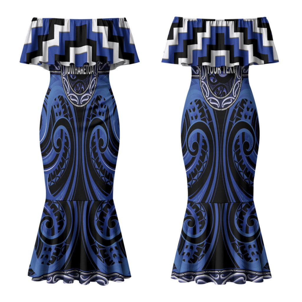 Aotearoa Ngati Tuwharetoa Personalised Couples Matching Mermaid Dress and Hawaiian Shirt Maori Iwi Poutama Puhoro Tattoo LT14 - Polynesian Pride