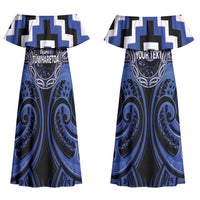 Aotearoa Ngati Tuwharetoa Personalised Couples Matching Off Shoulder Maxi Dress and Hawaiian Shirt Maori Iwi Poutama Puhoro Tattoo LT14 - Polynesian Pride