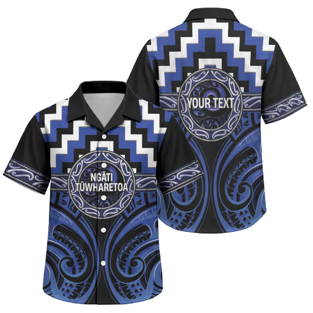 Aotearoa Ngati Tuwharetoa Personalised Family Matching Short Sleeve Bodycon Dress and Hawaiian Shirt Maori Iwi Poutama Puhoro Tattoo LT14 Son's Shirt Blue - Polynesian Pride