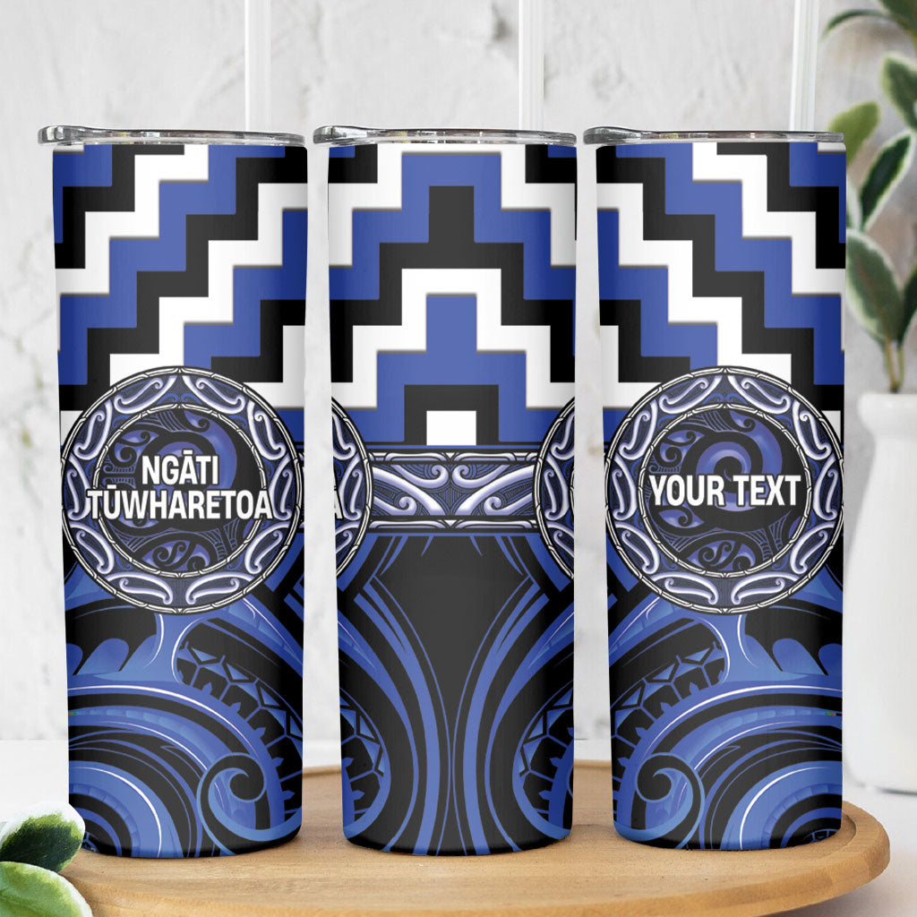 Aotearoa Ngati Tuwharetoa Personalised Skinny Tumbler Maori Iwi Poutama Puhoro Tattoo LT14 - Polynesian Pride