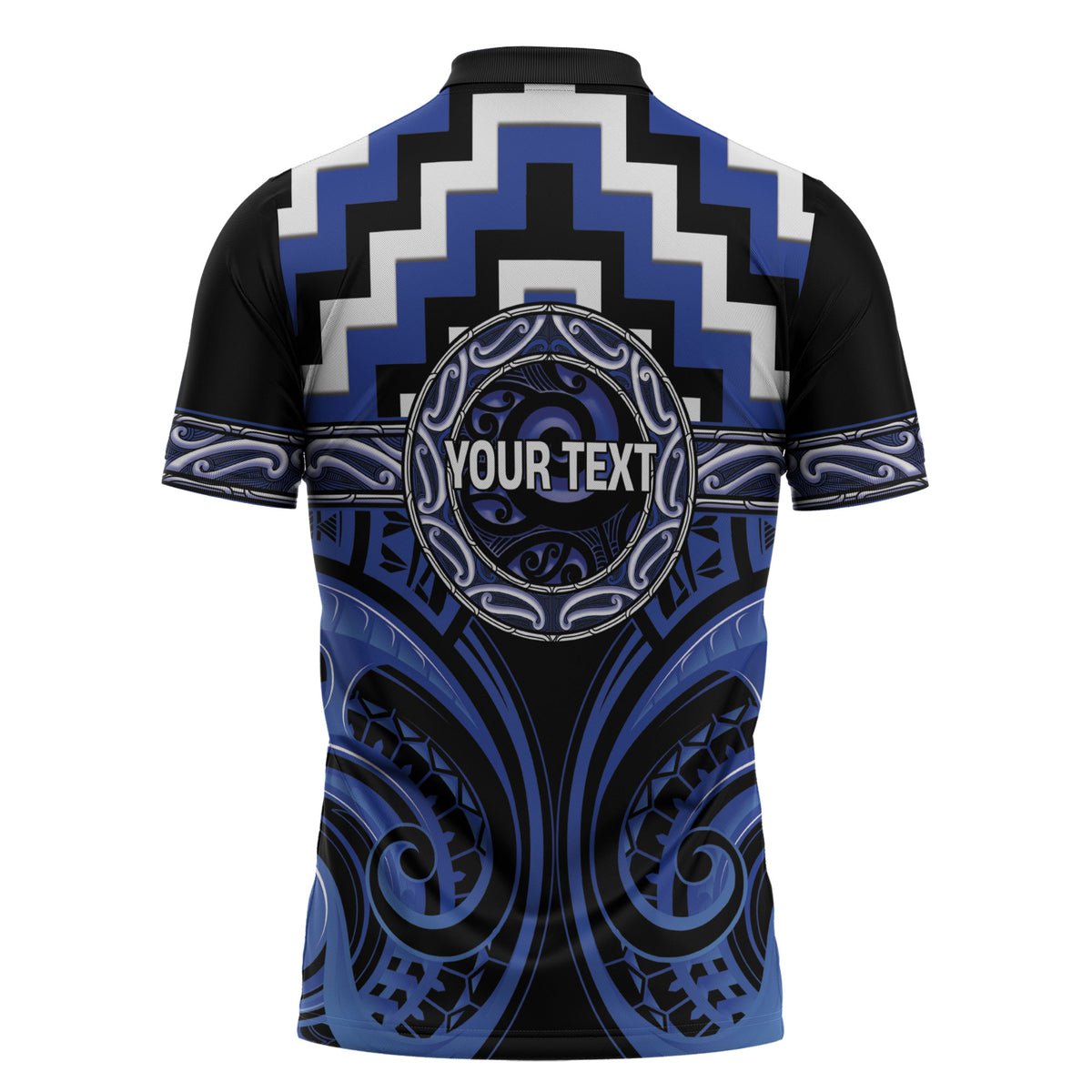 Aotearoa Ngati Tuwharetoa Personalised Zipper Polo Shirt Maori Iwi Poutama Puhoro Tattoo LT14 - Polynesian Pride
