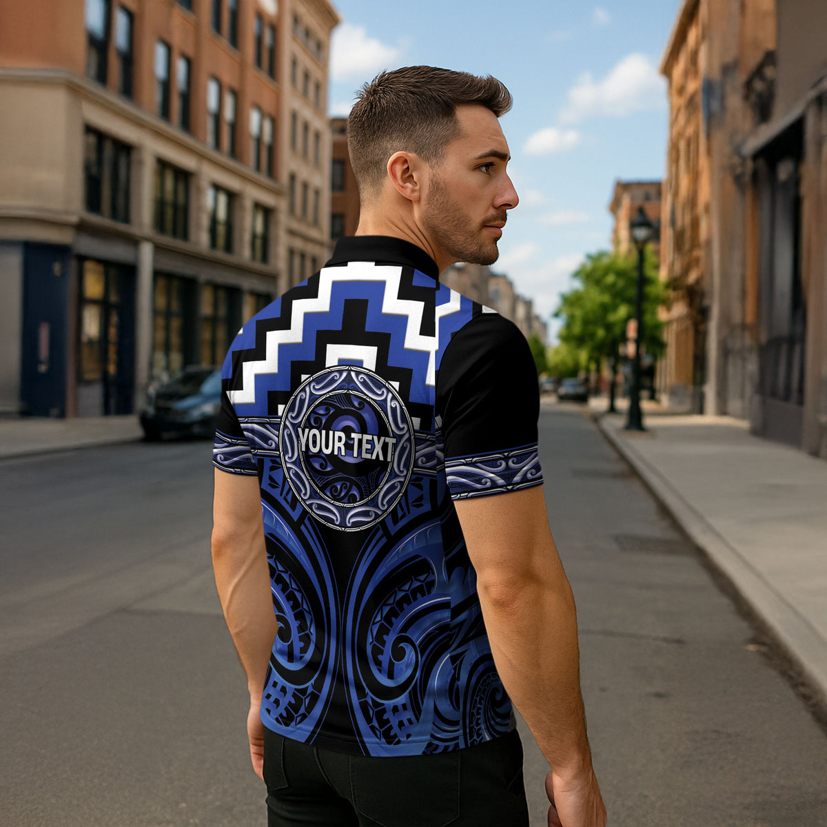 Aotearoa Ngati Tuwharetoa Personalised Zipper Polo Shirt Maori Iwi Poutama Puhoro Tattoo LT14 - Polynesian Pride