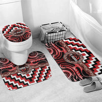 Aotearoa Te Arawa Bathroom Set Maori Iwi Poutama Puhoro Tattoo LT14 Mat Set Only (3 pcs) One Size Red - Polynesian Pride