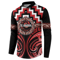 Aotearoa Te Arawa Personalised Button Sweatshirt Maori Iwi Poutama Puhoro Tattoo LT14 - Polynesian Pride