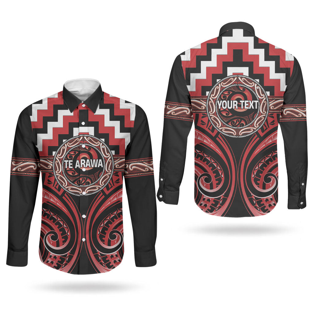 Aotearoa Te Arawa Personalised Couples Matching Off Shoulder Short Dress and Long Sleeve Button Shirt Maori Iwi Poutama Puhoro Tattoo LT14 - Polynesian Pride