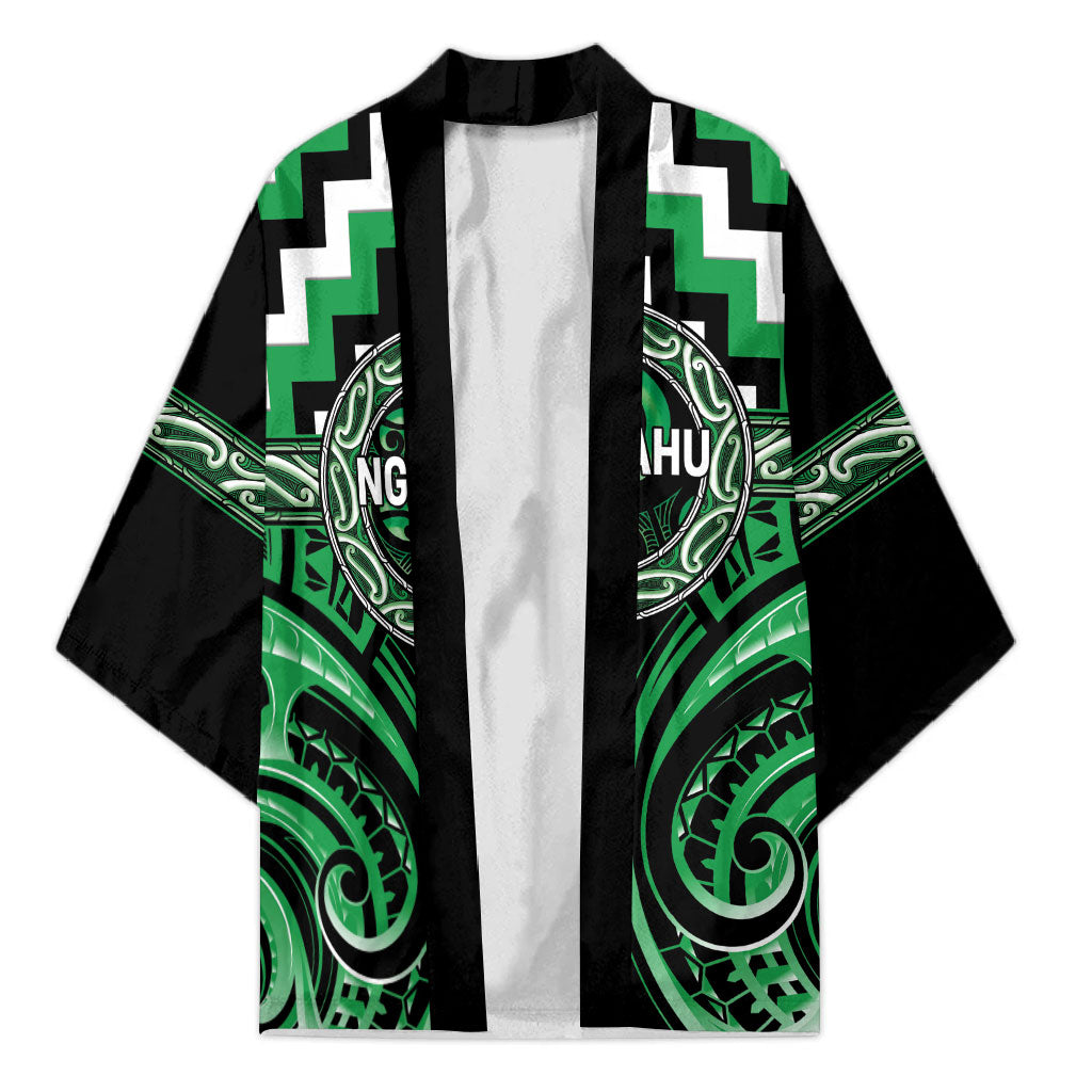 Aotearoa Ngai Tahu Personalised Kimono Maori Iwi Poutama Puhoro Tattoo LT14 Unisex Green - Polynesian Pride