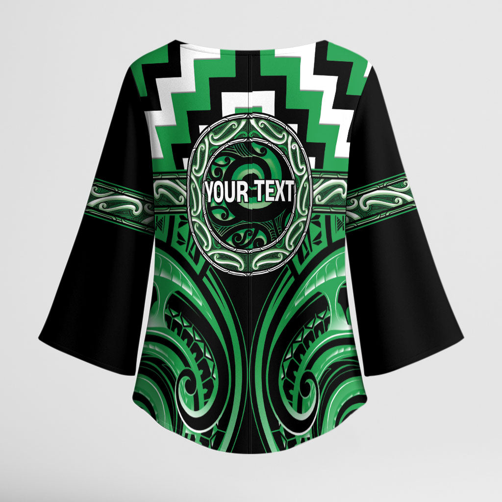 Aotearoa Ngai Tahu Personalised Kimono Sleeve Blouse Maori Iwi Poutama Puhoro Tattoo LT14 - Polynesian Pride