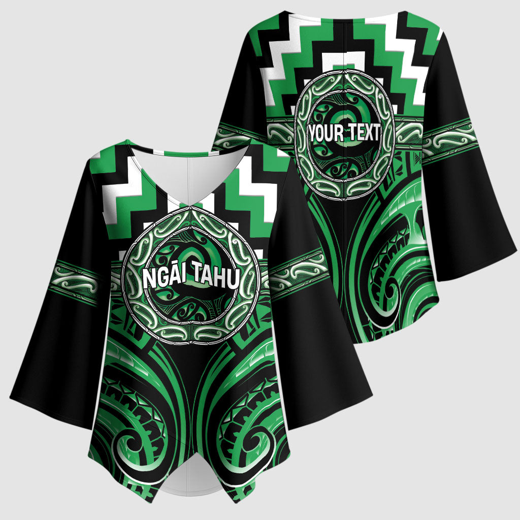 Aotearoa Ngai Tahu Personalised Kimono Sleeve Blouse Maori Iwi Poutama Puhoro Tattoo LT14 - Polynesian Pride