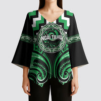 Aotearoa Ngai Tahu Personalised Kimono Sleeve Blouse Maori Iwi Poutama Puhoro Tattoo LT14 - Polynesian Pride