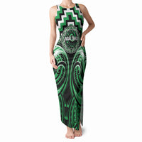 Aotearoa Ngai Tahu Personalised Tank Maxi Dress Maori Iwi Poutama Puhoro Tattoo LT14 Women Green - Polynesian Pride
