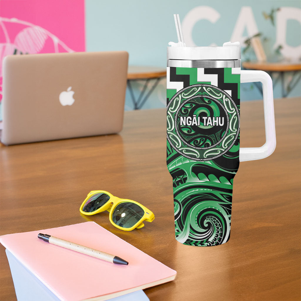 Aotearoa Ngai Tahu Personalised Tumbler With Handle Maori Iwi Poutama Puhoro Tattoo LT14 - Polynesian Pride