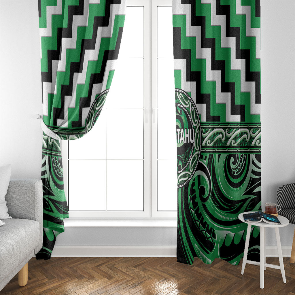 Aotearoa Ngai Tahu Window Curtain Maori Iwi Poutama Puhoro Tattoo LT14 - Polynesian Pride