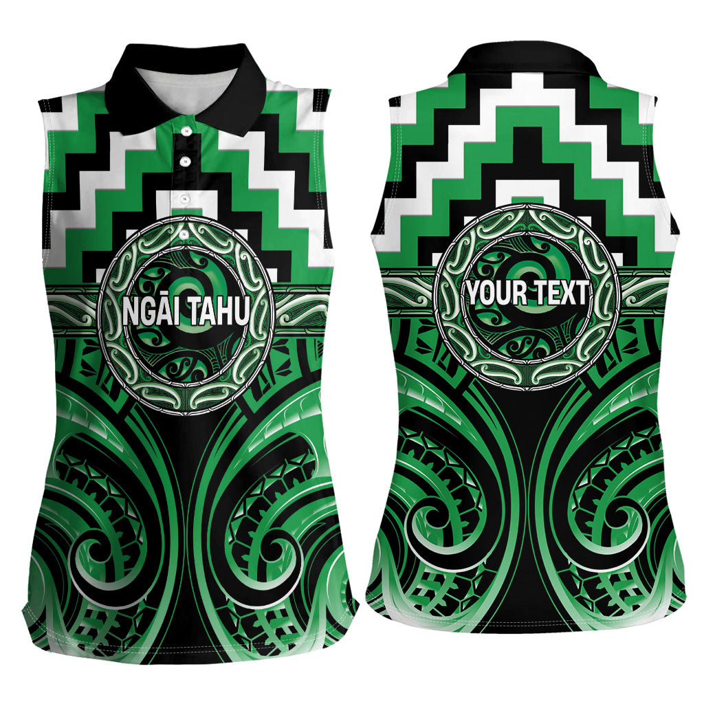 Aotearoa Ngai Tahu Personalised Women Sleeveless Polo Shirt Maori Iwi Poutama Puhoro Tattoo LT14 - Polynesian Pride