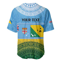 Personalised Malampa Fiji Day Baseball Jersey 10 October Fijian Tapa Flag Style LT14 - Polynesian Pride