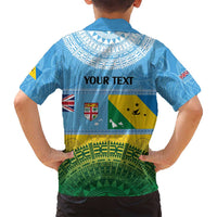 Personalised Malampa Fiji Day Family Matching Long Sleeve Bodycon Dress and Hawaiian Shirt 10 October Fijian Tapa Flag Style LT14 - Polynesian Pride