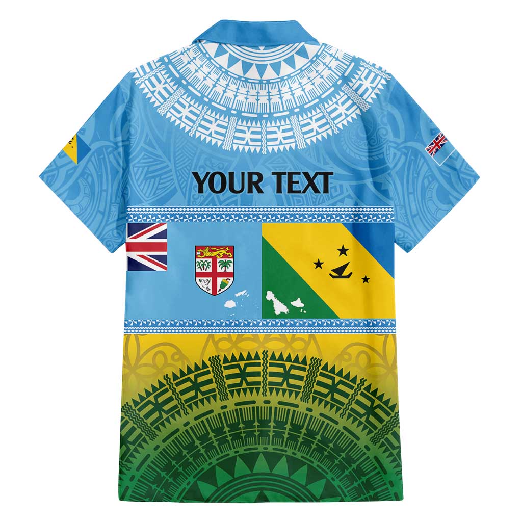 Personalised Malampa Fiji Day Family Matching Long Sleeve Bodycon Dress and Hawaiian Shirt 10 October Fijian Tapa Flag Style LT14 - Polynesian Pride