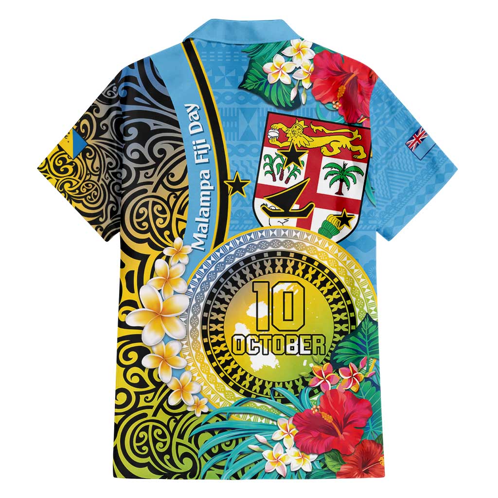 Vanuatu Malampa Fiji Day Family Matching Tank Maxi Dress and Hawaiian Shirt Happy 10 October With Maps Tropical Flowers